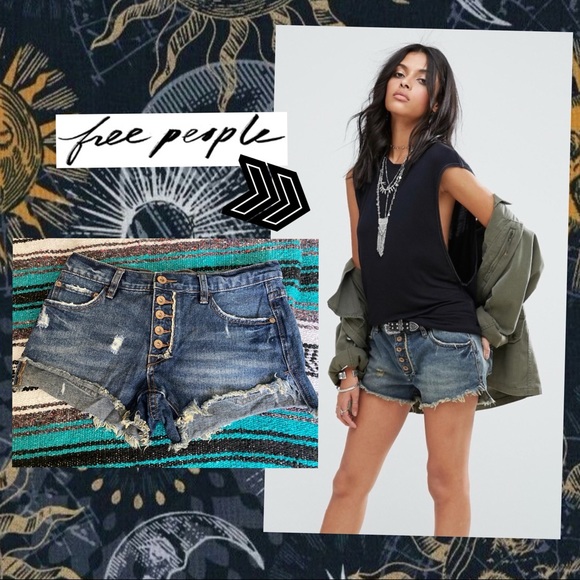 FP ✨NWOT Runaway Low-Rise Button-Fly Cutoff Shorts - Picture 1 of 13